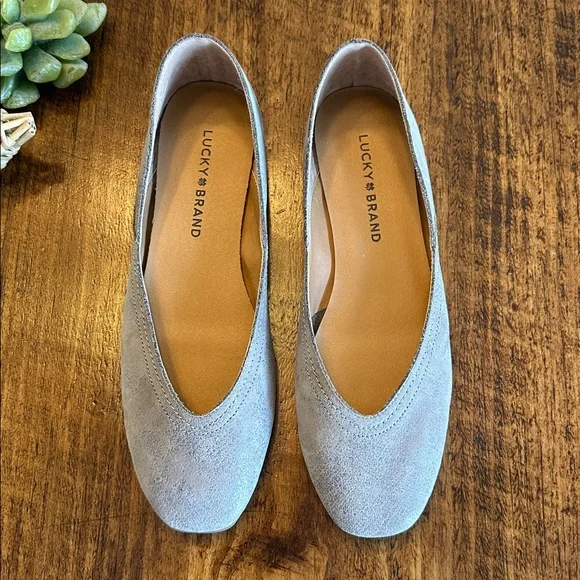 Lucky Brand | Alba Skimmer D'Orsay Flats - Metallic Pewter, Size 7 - Picture 3 of 7